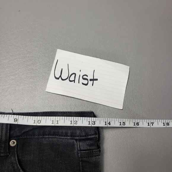 Aero high rise faded black ripped raw hem skinny jeans women's size 4 - Picture 8 of 11